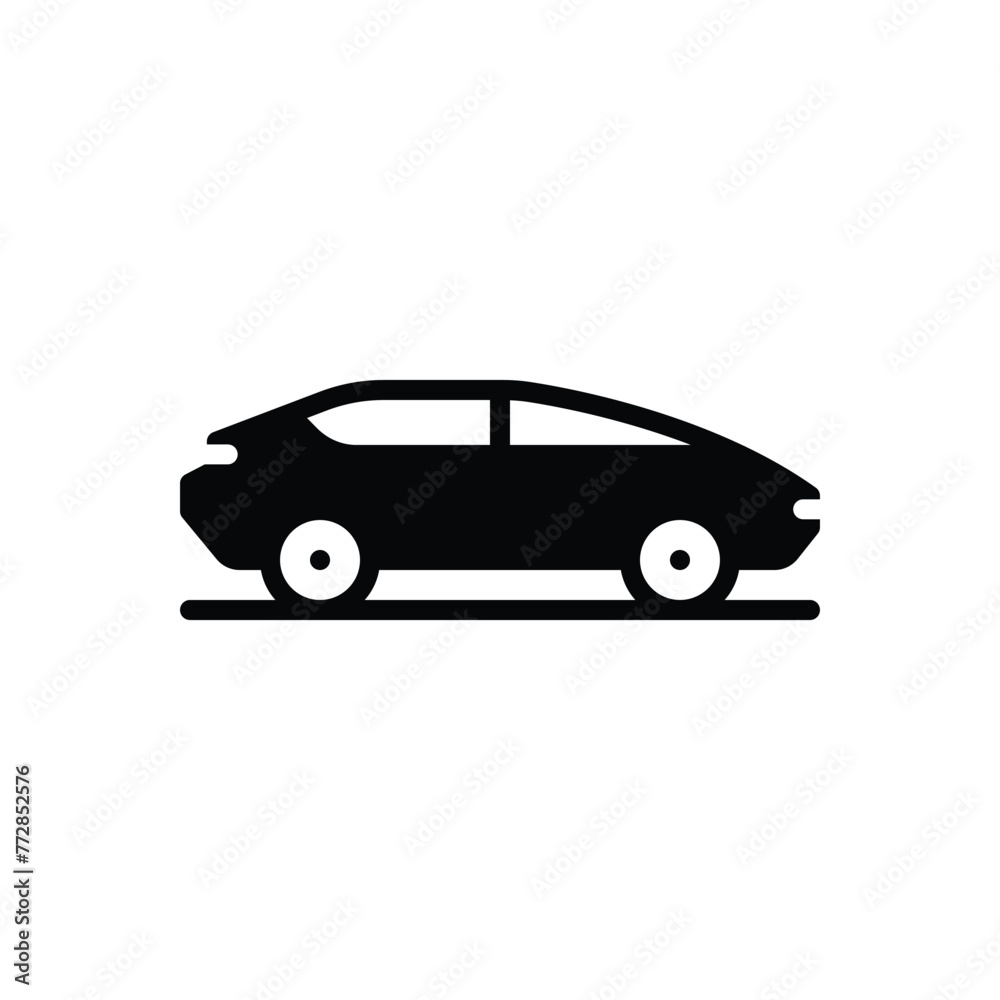 Black solid icon for car