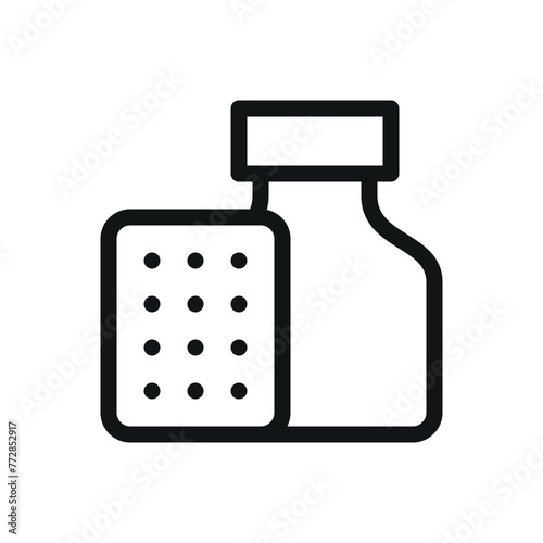 Swimming pool chlorine tablets isolated icon, swimming pool chemistry pack vector symbol with editable stroke