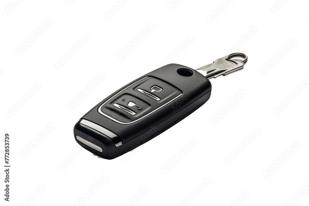 Black Remote Control Car Key Chain. On a White or Clear Surface PNG Transparent Background.. Black Remote Control Car Key Chain. On a White or Clear Surface PNG Transparent Background..