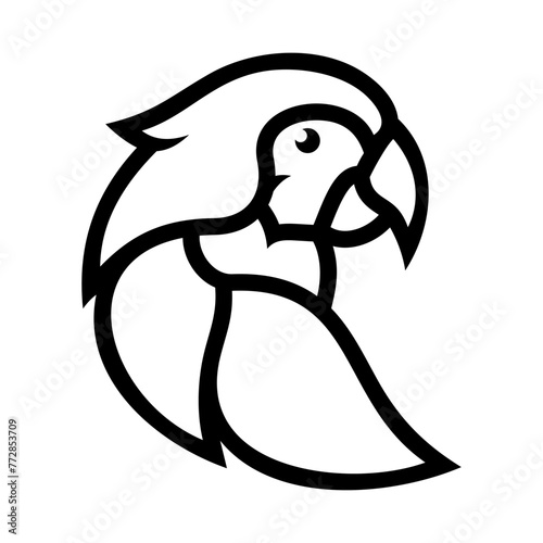 Parrot Head Vector Logo Design Template