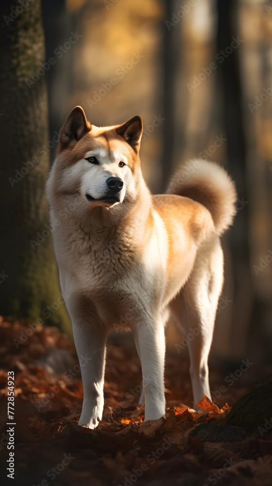 Akita dog photography poster mobile phone vertical background
