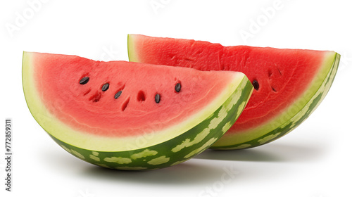 Whole and slice of ripe watermelon