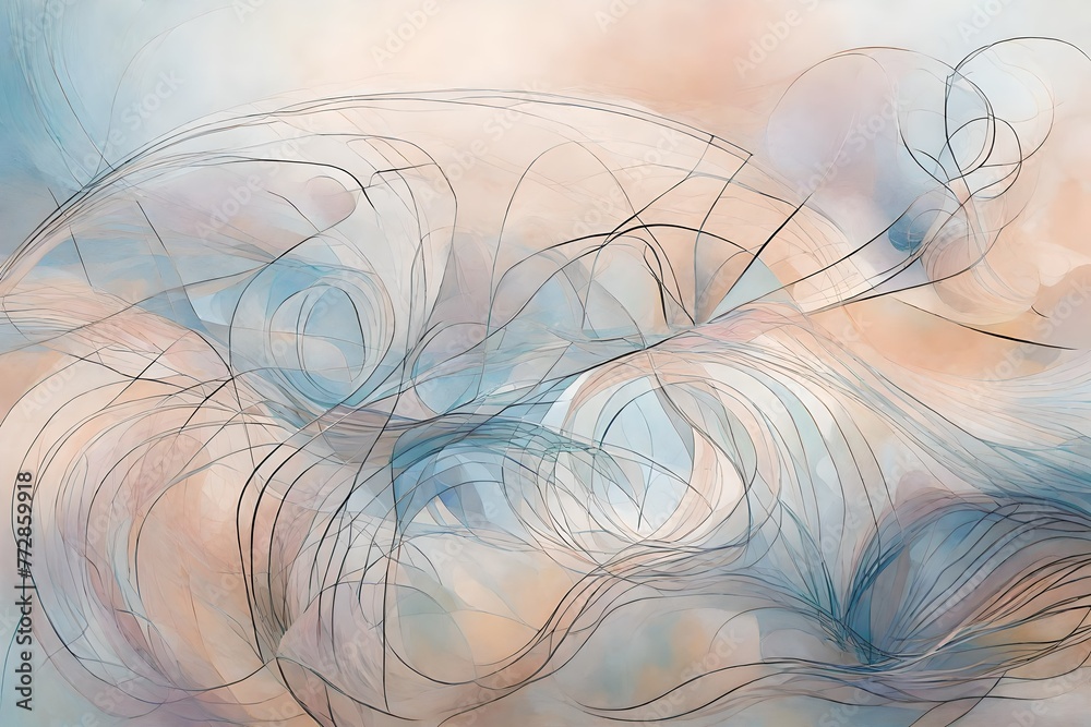 Naklejka premium Abstract Background having different lines on light color, Generated using AI