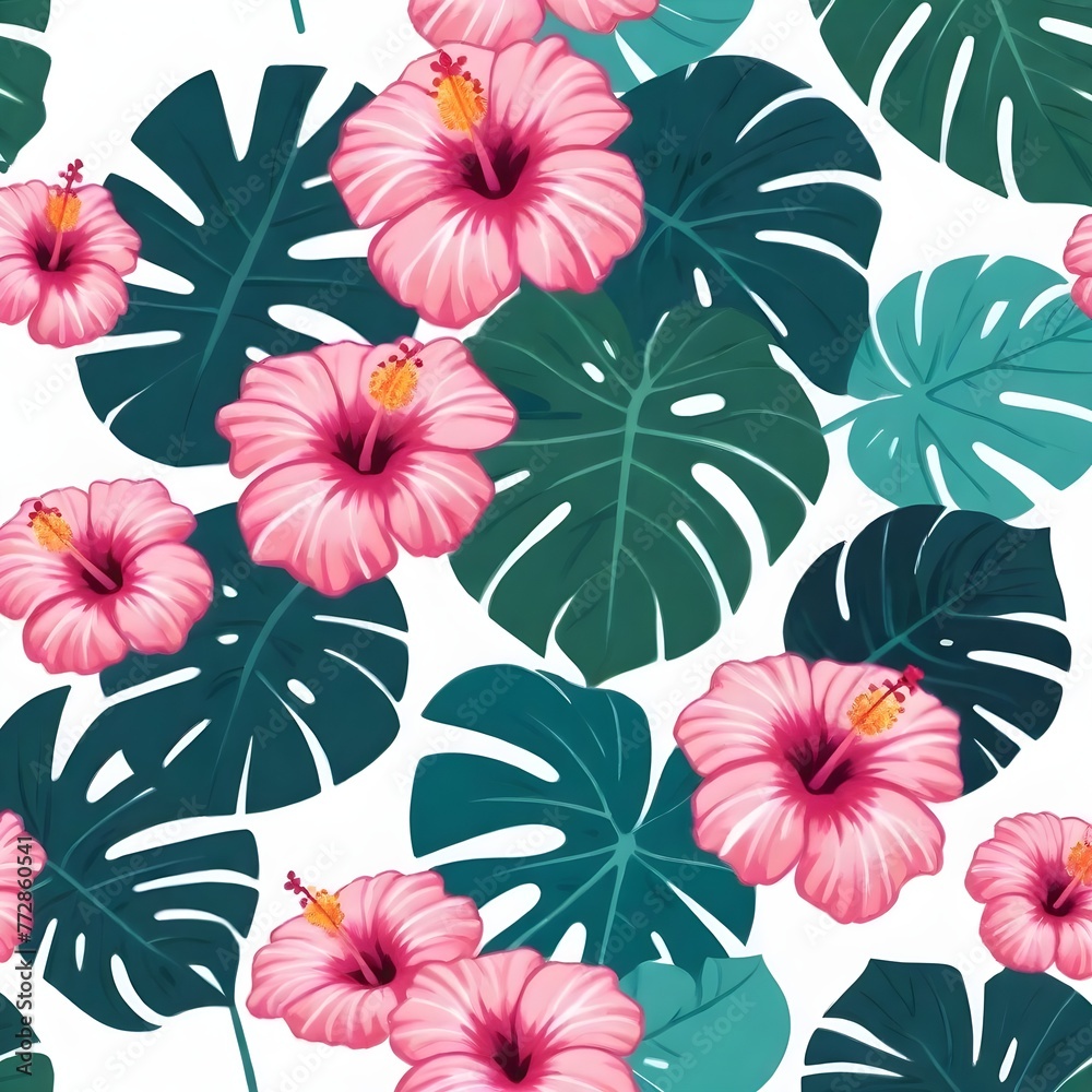tropical floral leaves pattern design. tropical floral leaves pattern design.