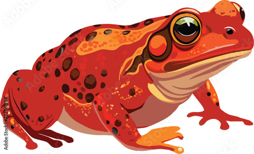 Vibrant madagascar red frog illustration photo