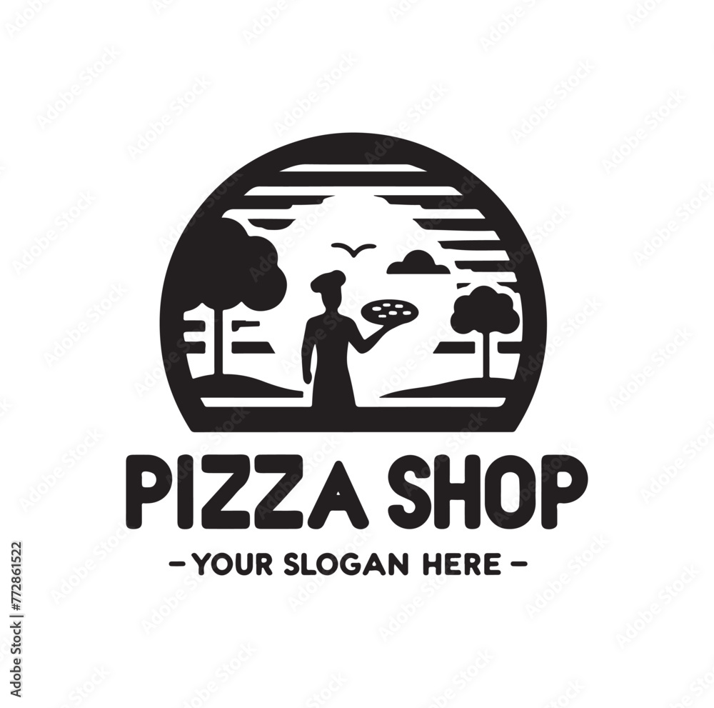 Pizza shop logo vector illustration Pizza shop logo vector illustration