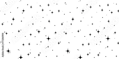 trendy pattern with a star. black background  seamless . Fabric for packaging wallpaper  banners  social networks. A sample of textiles. Abstract monochrome background. simple design. vector art  