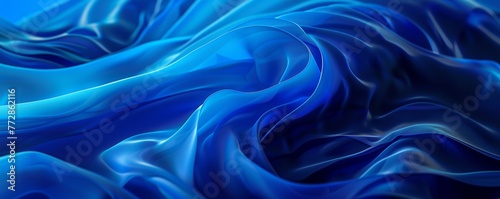Abstract blue satin waves texture