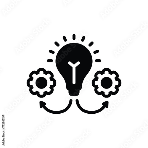 Black solid icon for idea execution