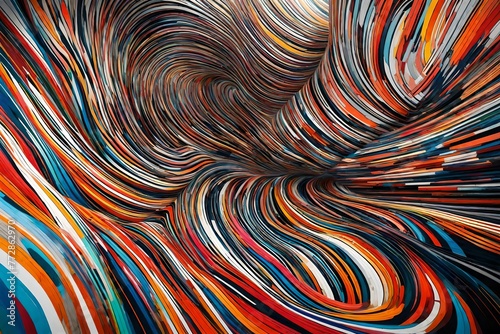 Abstract background with colorful curvy lines, Generated using AI