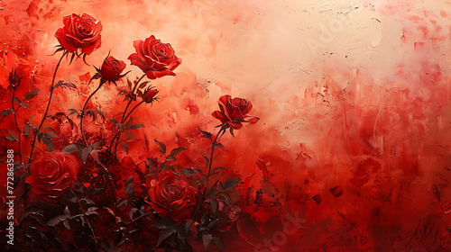 backround with red roses