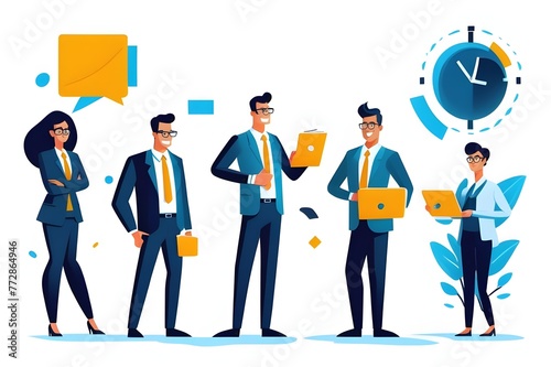 set business flat vector illustration design style concept. for graphic and web page banners. cartoon character design.