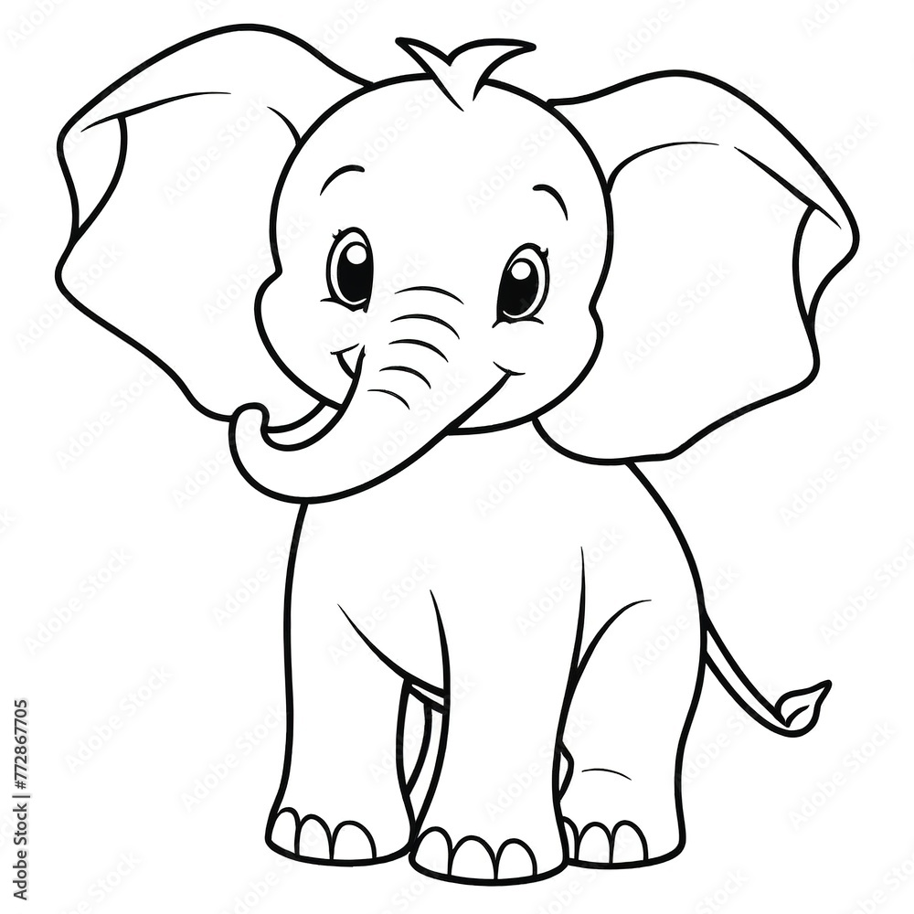 Obraz premium an elephant with a large, ears and trunk in the shape of a letter k