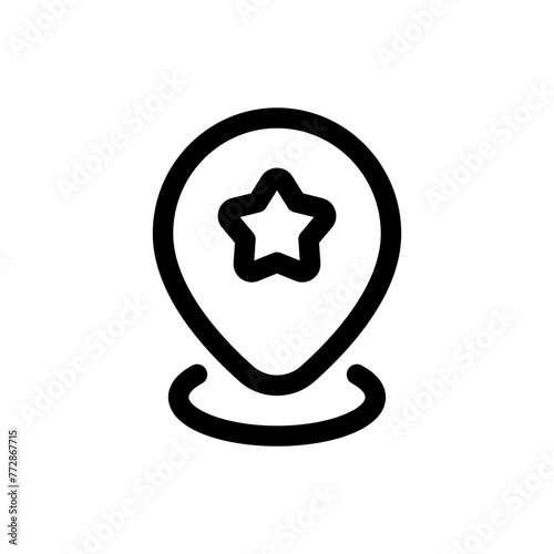 Favorite Location icon in trendy outline style isolated on white background. Favorite Location silhouette symbol for your website design, logo, app, UI. Vector illustration, EPS10.