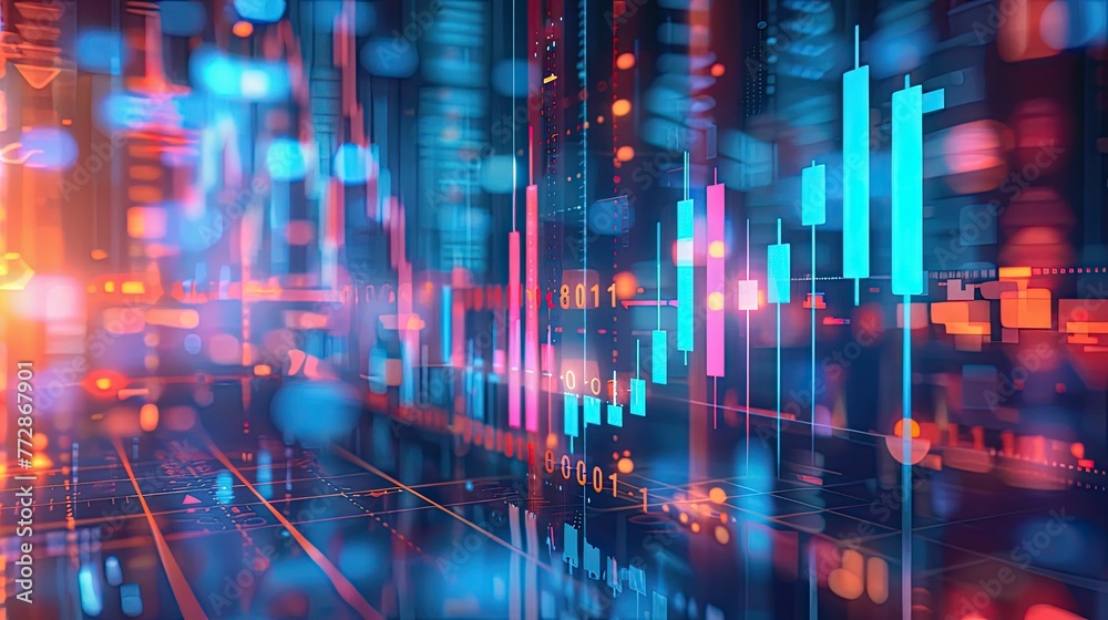 Fototapeta premium Abstract visualization of investment market liquidity and depth