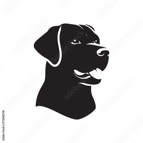 Labrador Retriever Silhouette: Loyal Canine Profile in Vector Art- Labrador Retriever black vector stock