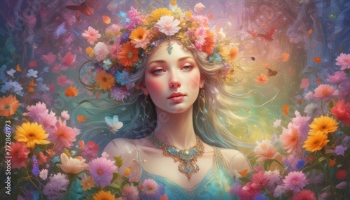 Purity in Magical Glow Flowers: An Abstract Vision