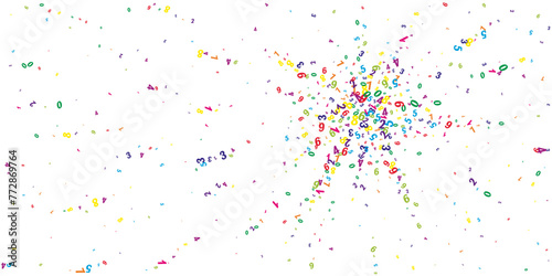 Scattered numbers. Colorful childish digits