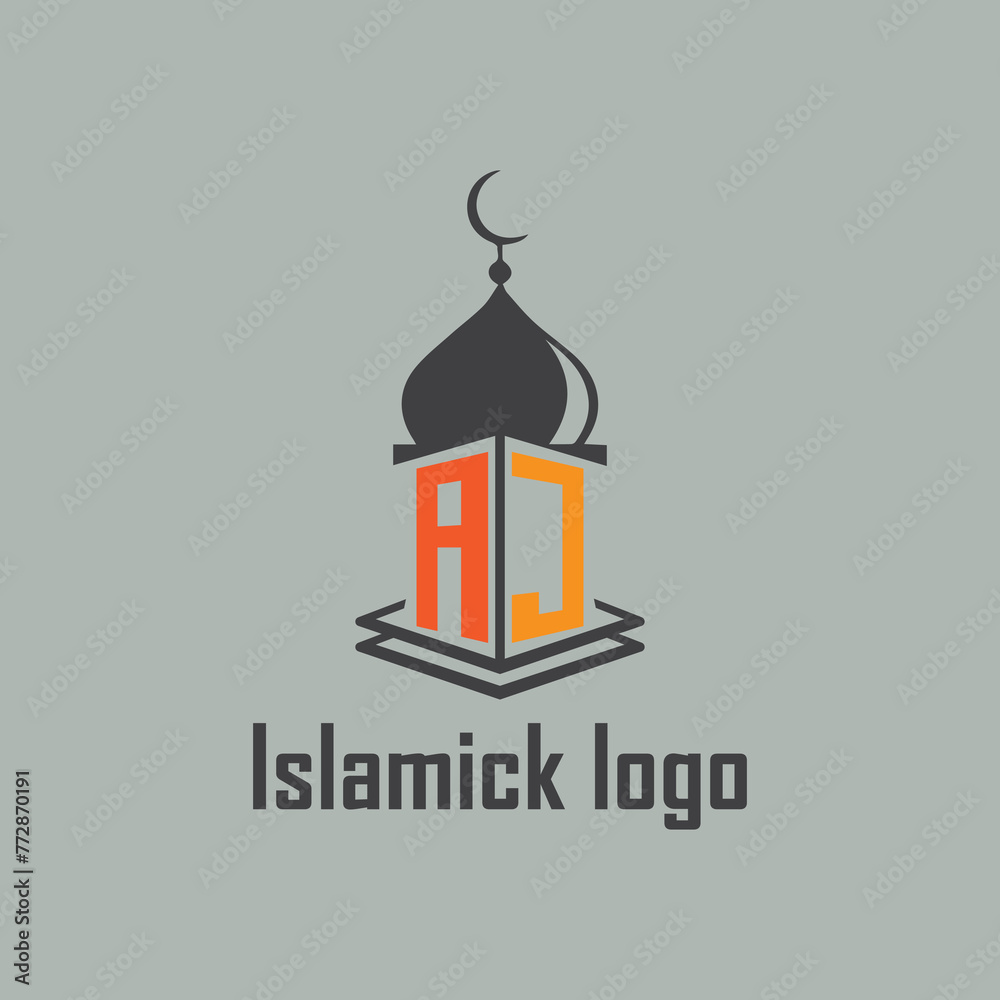 AJ Islamic logo with mosque icon NEW design.