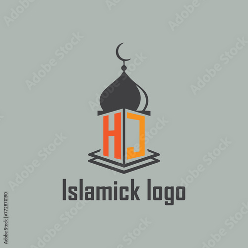 HJ Islamic logo with mosque icon NEW design. photo