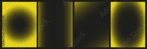 Halftone Y2K retro abstract pixeled texture. Grunge bitmap vertical background set