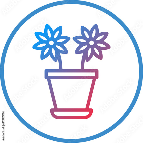 Vector Design Flower Pot Icon Style