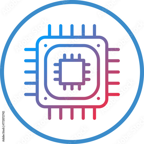 Vector Design CPU Processor Icon Style