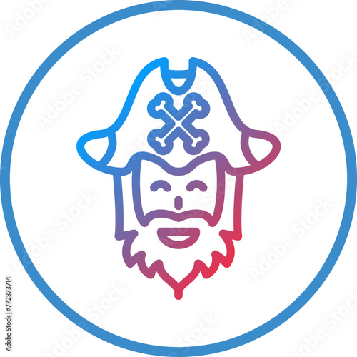Vector Design Pirate Beard Icon Style