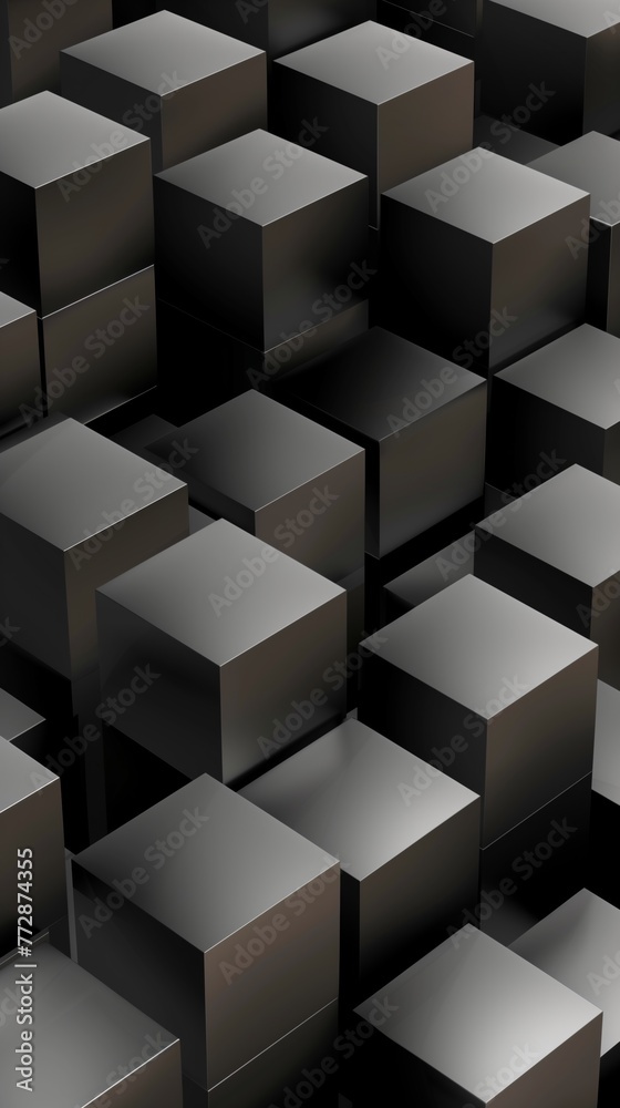3D Dark Cubes Pattern with Depth Illusion 3D Dark Cubes Pattern with Depth Illusion