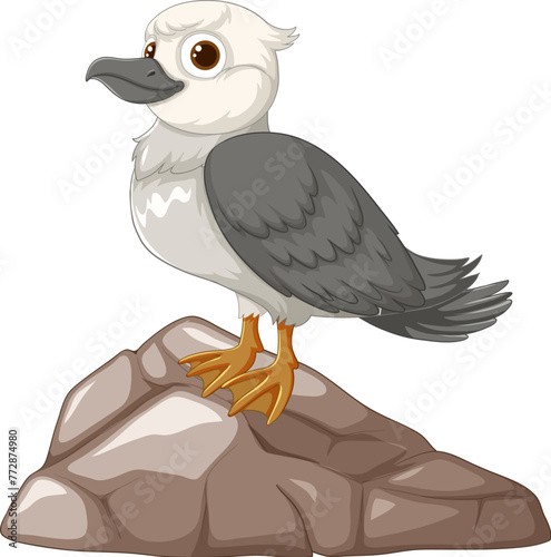 Vector illustration of a bird on a stone