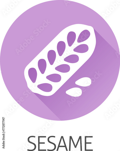 A sesame seed and capsule pod food allergen icon concept. Possibly an icon for the allergen or allergy.