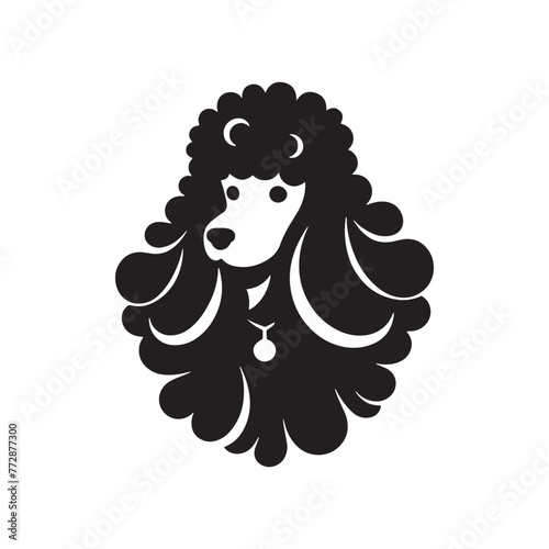 Poodle Silhouette: Elegant Canine Profile in Minimalist Design for Creative Projects- Poodle black vector stock