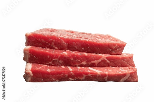 Raw Beef Meat Isolated White