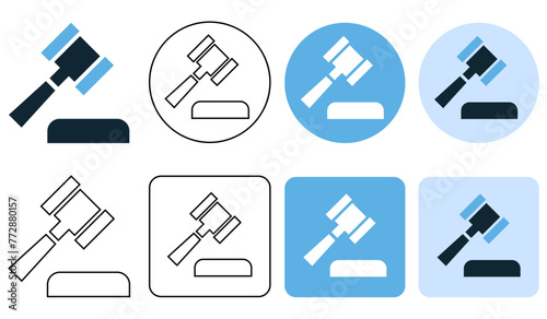 court icon, Gavel icon set. judge gavel icon vector. law icon vector. flat and stroke line icon