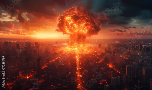 City Engulfed in Nuclear Blast