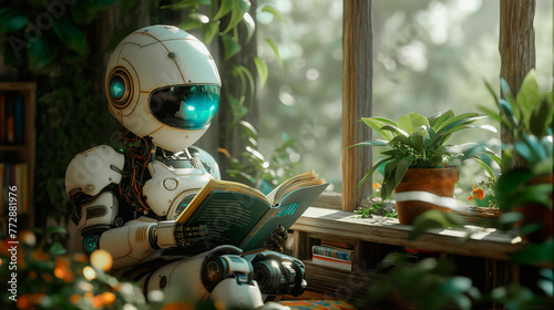 Robot reading books