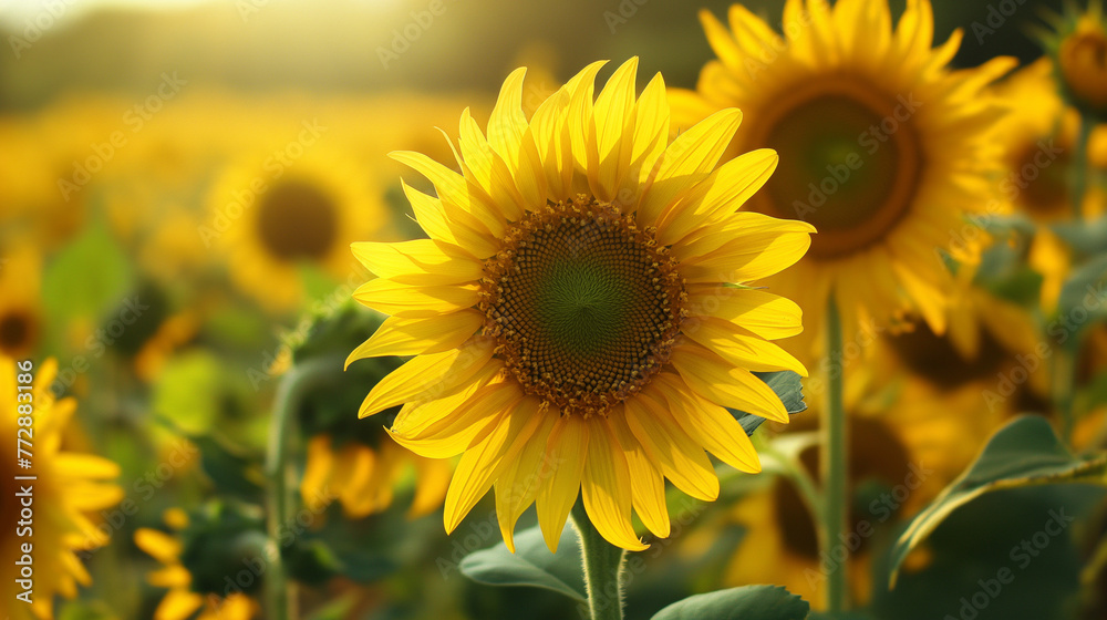 Zbliżenie na kwiat złocistego słonecznika