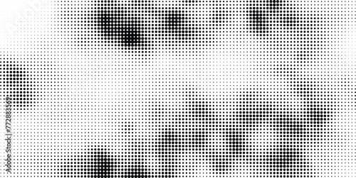 Halftone faded gradient texture. Grunge halftone grit background. White and black sand noise wallpaper. Retro pixilated vector backdrop