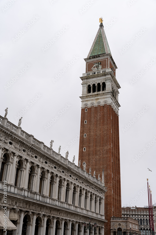 Clock Tower in Venice on a cloudy day