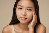 Young Woman with Fresh  Healthy Skin Beauty Portrait