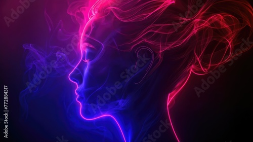 abstract background of women with smoke