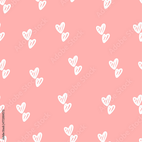 cute pink seamless pattern heart