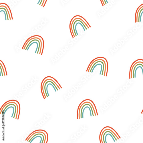 cute white rainbow seamless pattern 