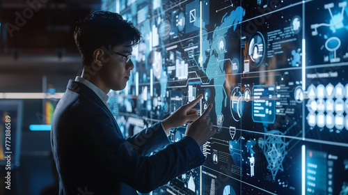 man working on computer
