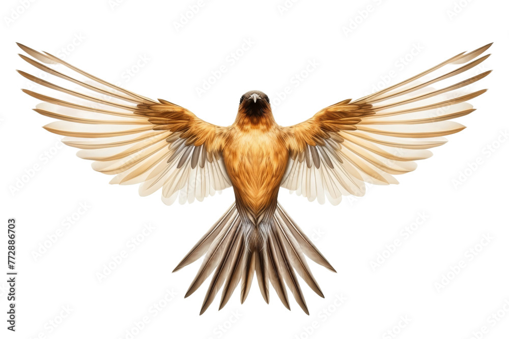 Naklejka premium Bird Soaring in Flight. On a White or Clear Surface PNG Transparent Background..