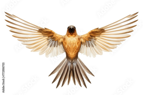 Bird Soaring in Flight. On a White or Clear Surface PNG Transparent Background..
