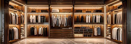 Fashion Forward Closet: A Modern Interior Design with a Spacious Wardrobe, Perfect for the Stylish Individual photo
