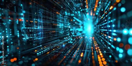 Wallpaper Mural Abstract circuit board futuristic technology processing background Torontodigital.ca