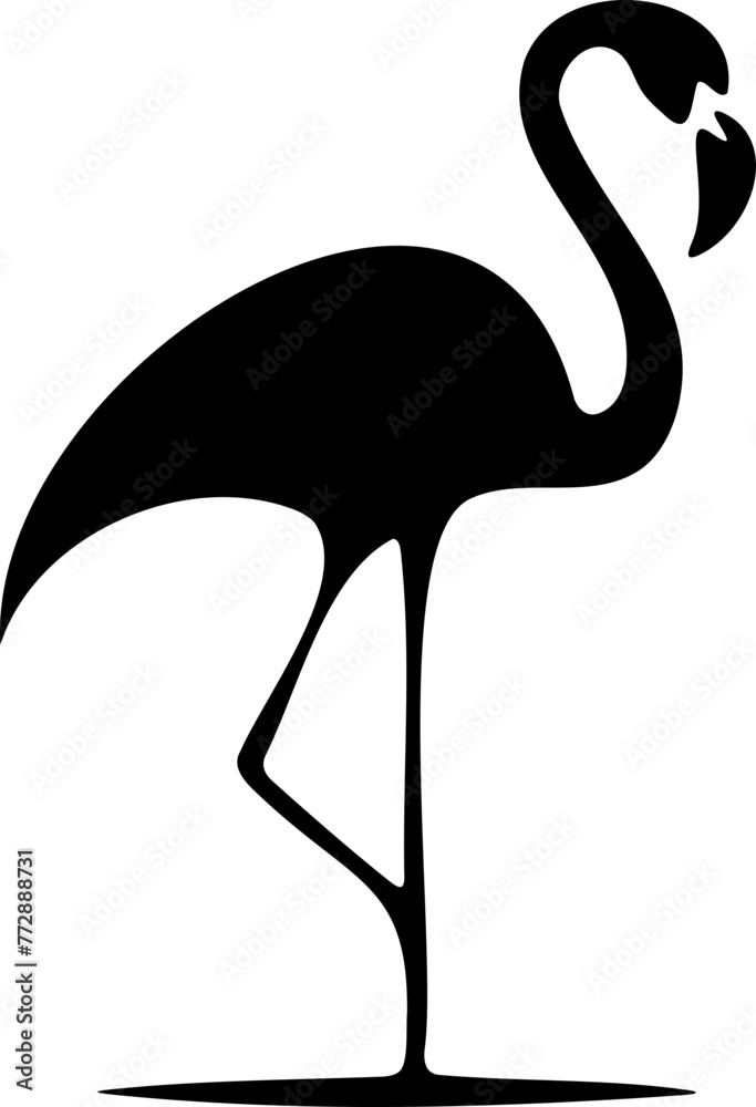 Flamant rose silhouette vecteur noir 