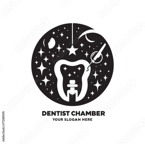 Dentist chamber logo. Dental logo vector illustration